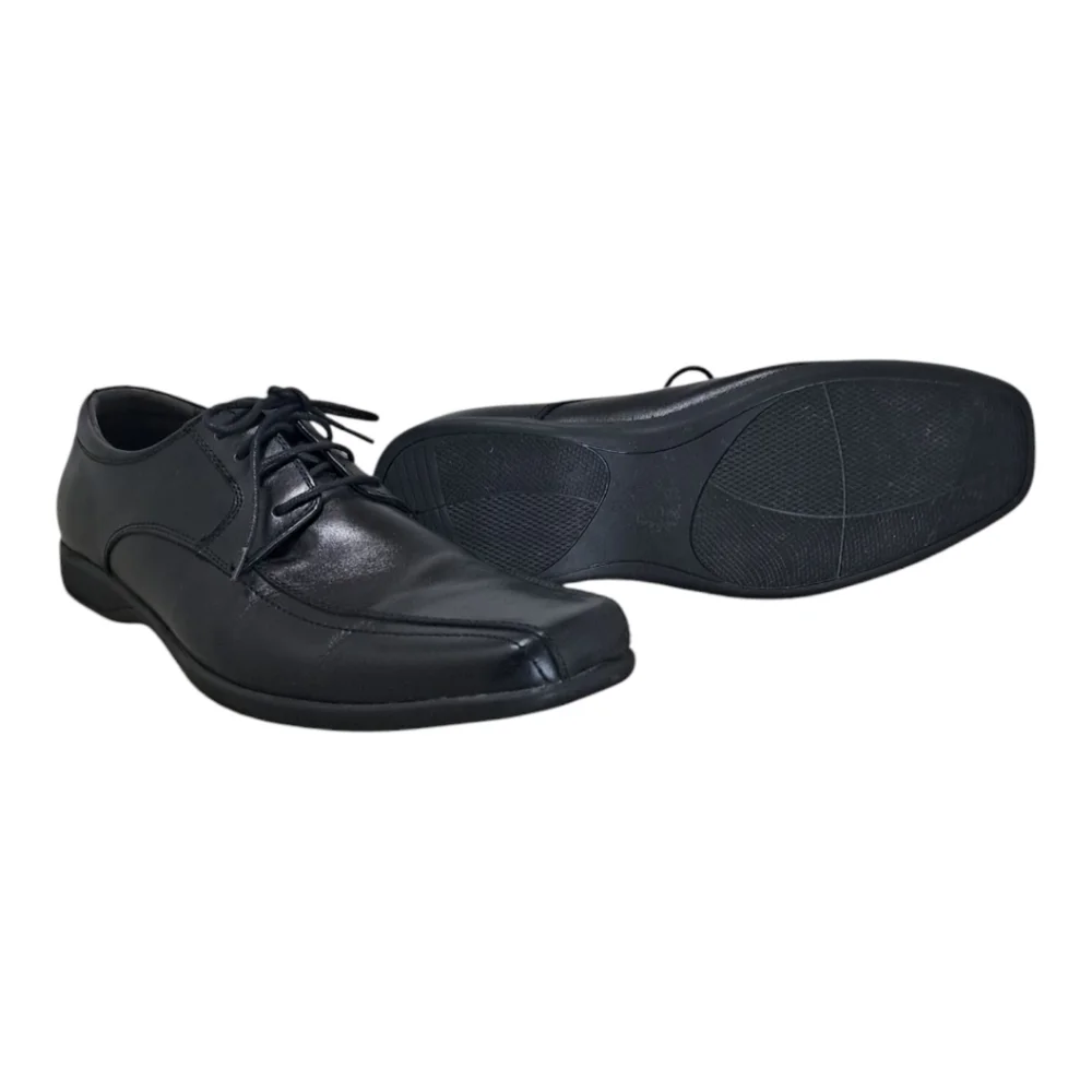 Asher Green Black Leather Oxfords Size 13 - Picture 14 of 14